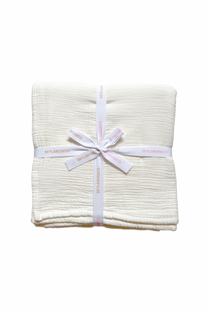 Organic Crinkle Muslin Blanket - Cloud