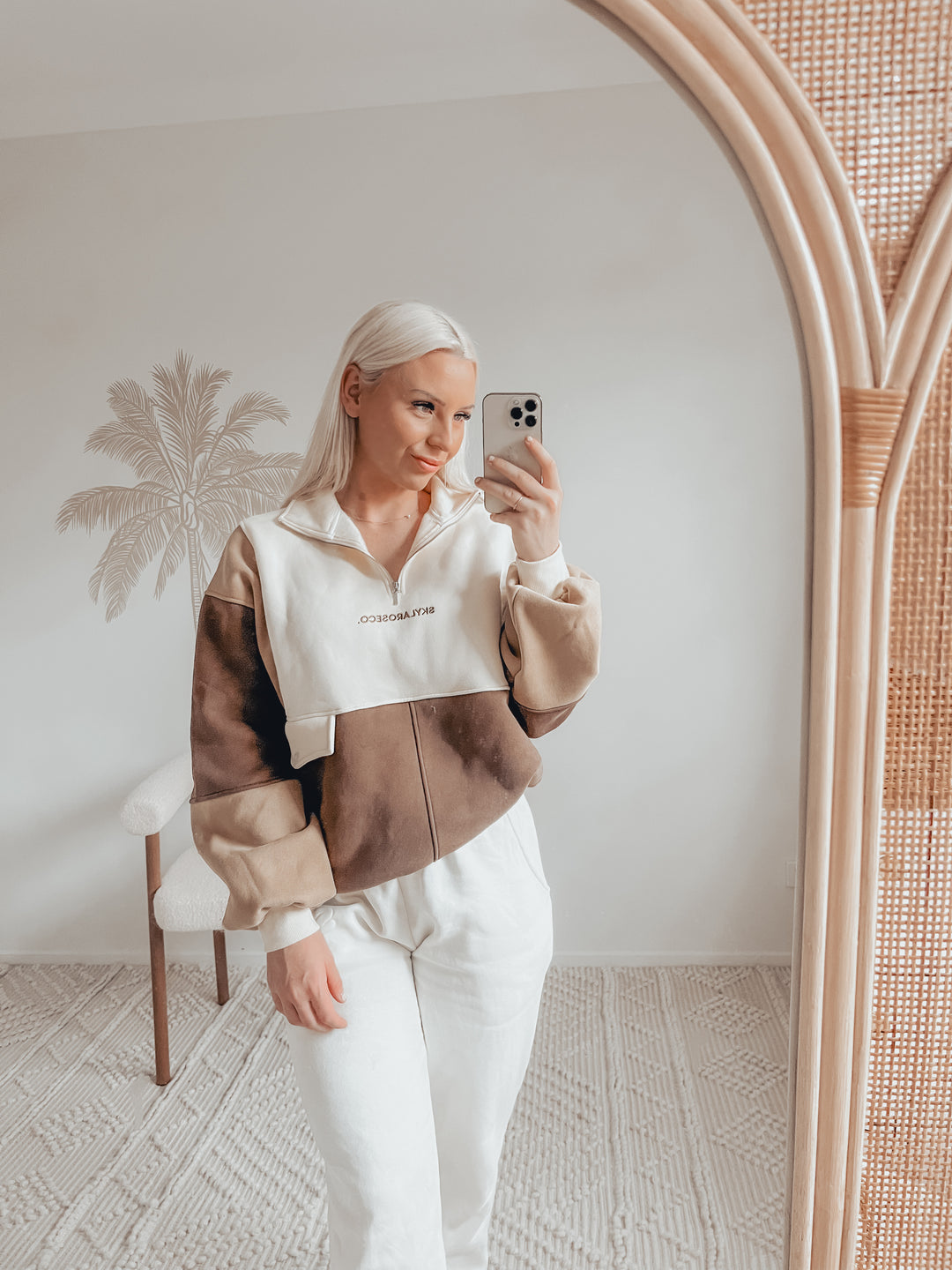 Adults Oversized Retro Pullover - Cocoa Latte