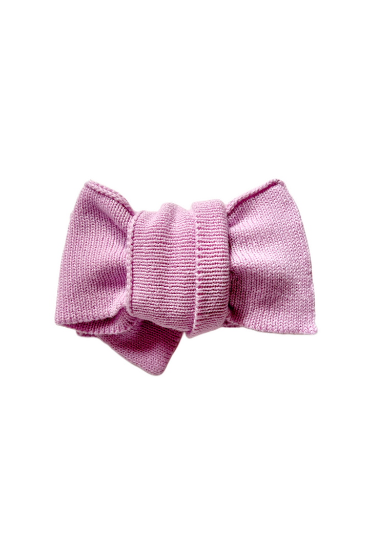 Knitted Oversized Bow - Lilac