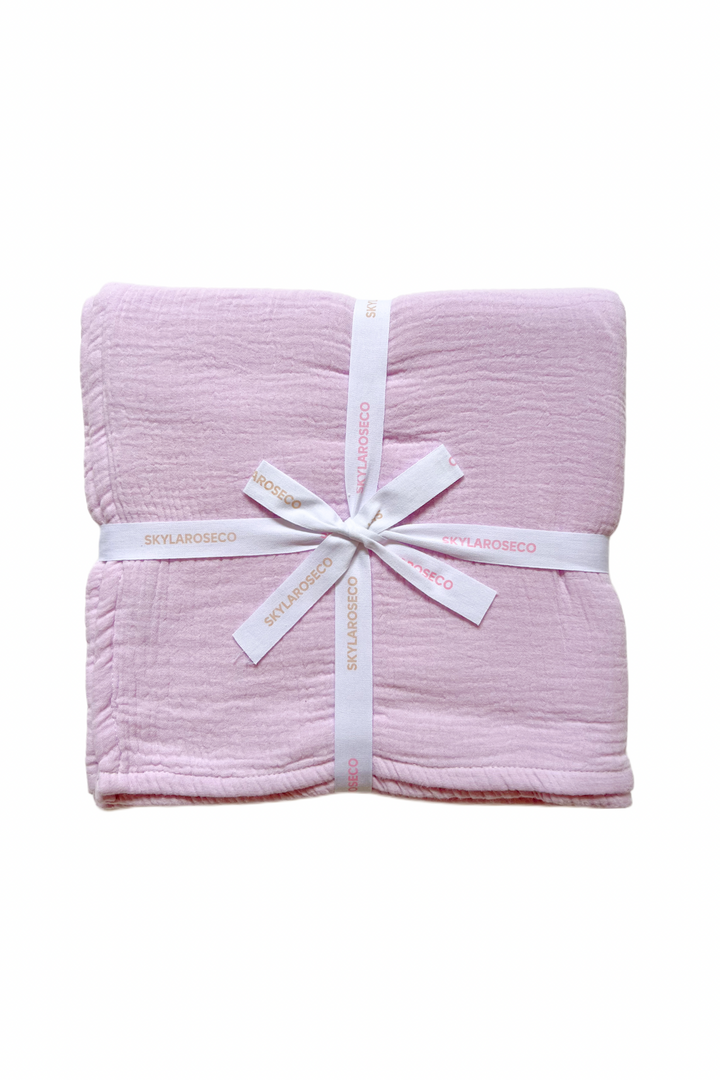 Organic Crinkle Muslin Blanket - Baby Lilac