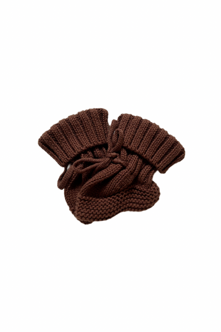 Knitted Booties - Chocolate