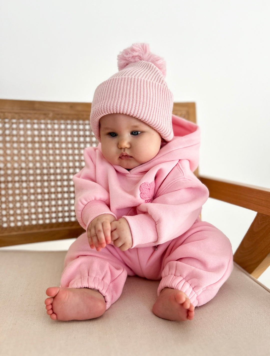 Premium Pom Beanie - Baby Pink