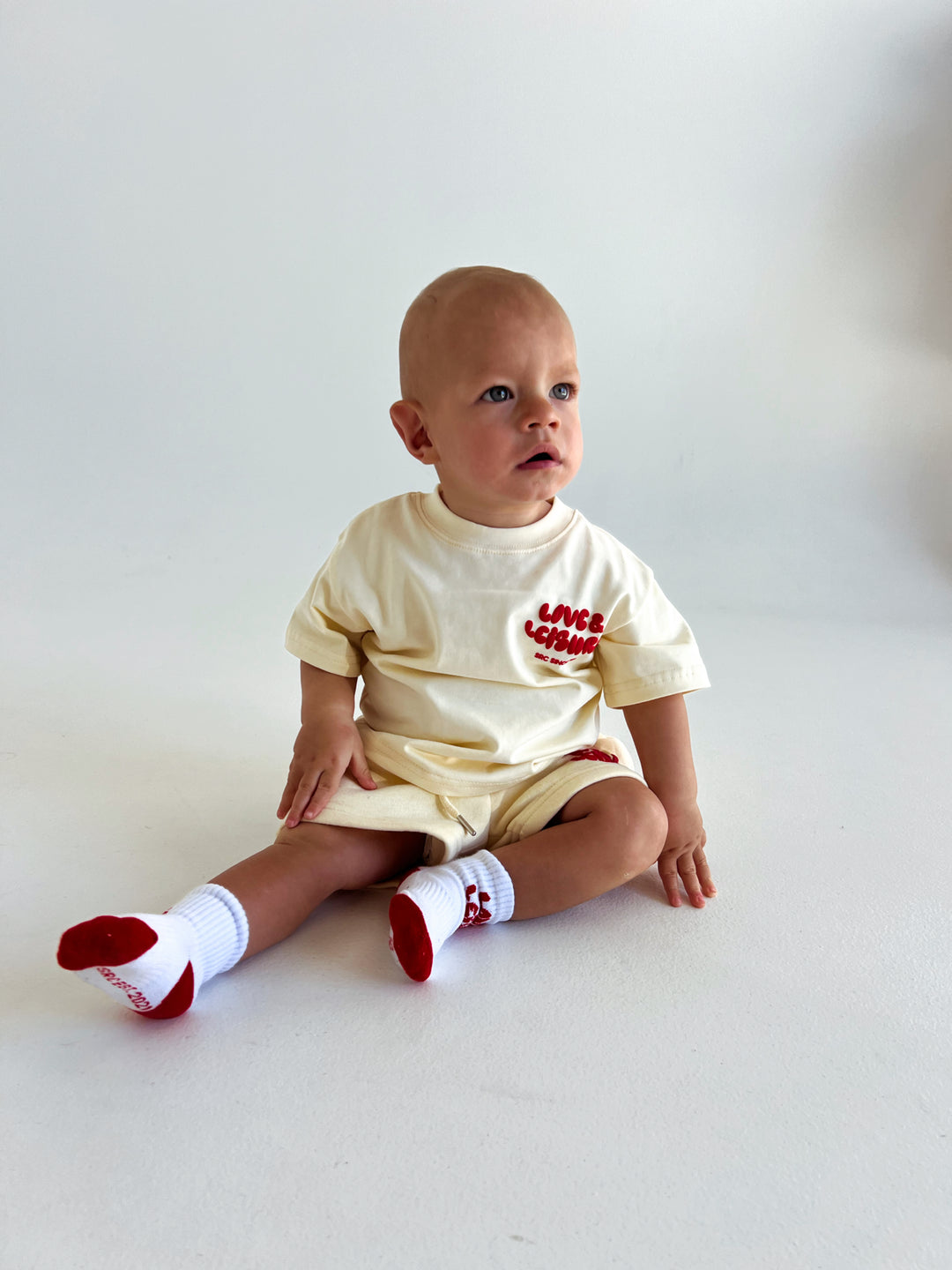 Love & Leisure Kids Oversized Tee - Cherry Cream