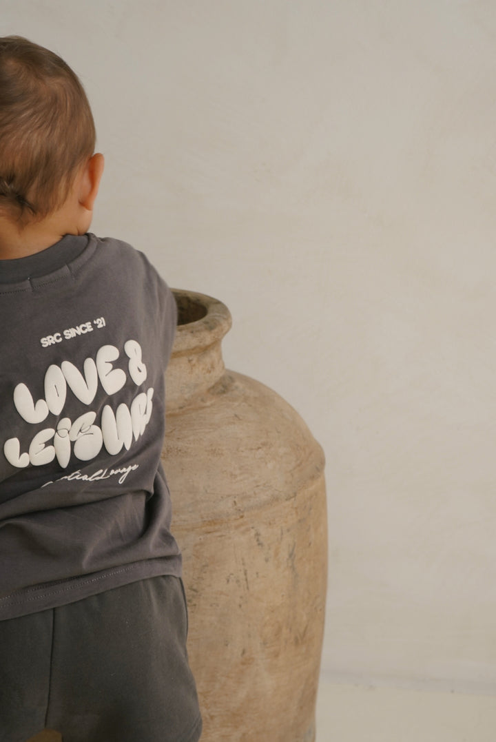 Love & Leisure Kids Oversized Tee - Moondust