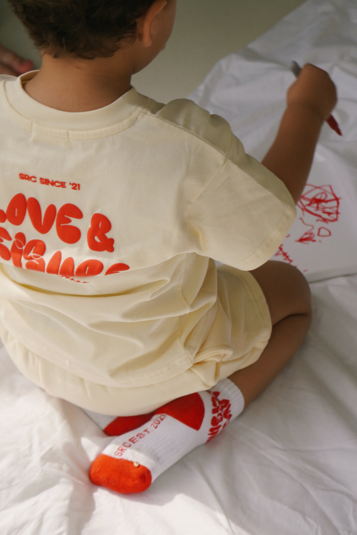 Love & Leisure Kids Oversized Tee - Cherry Cream