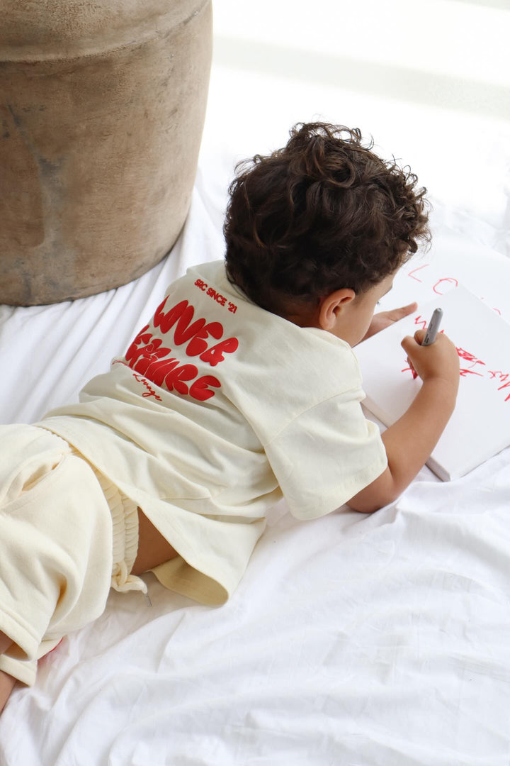 Love & Leisure Kids Oversized Tee - Cherry Cream