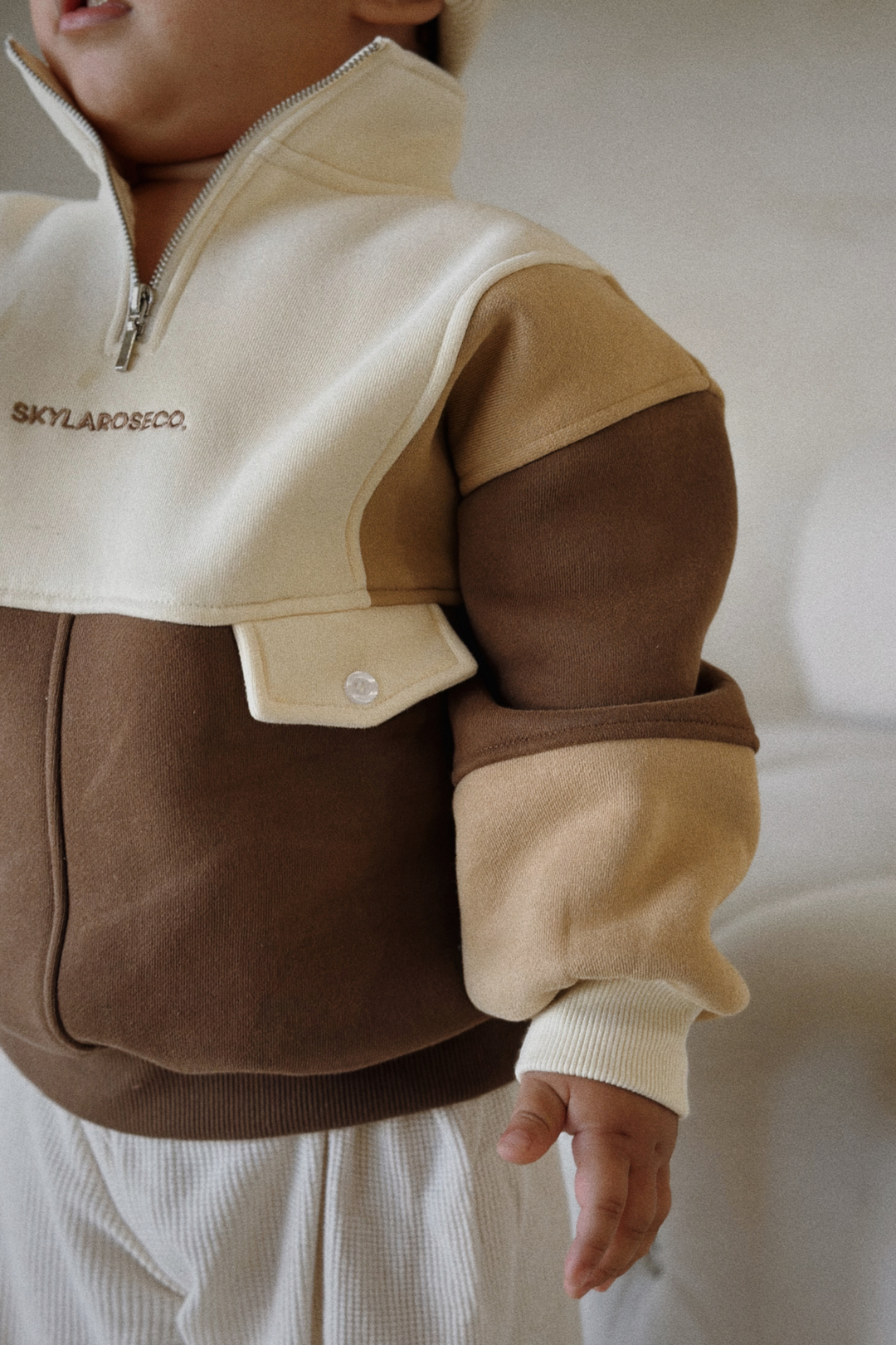 Kids Oversized Retro Pullover - Cocoa Latte