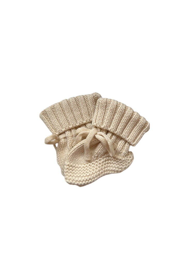 Knitted Booties - Oat